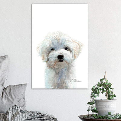 Maltese Puppy par Watercolor Luv - reproduction d'art