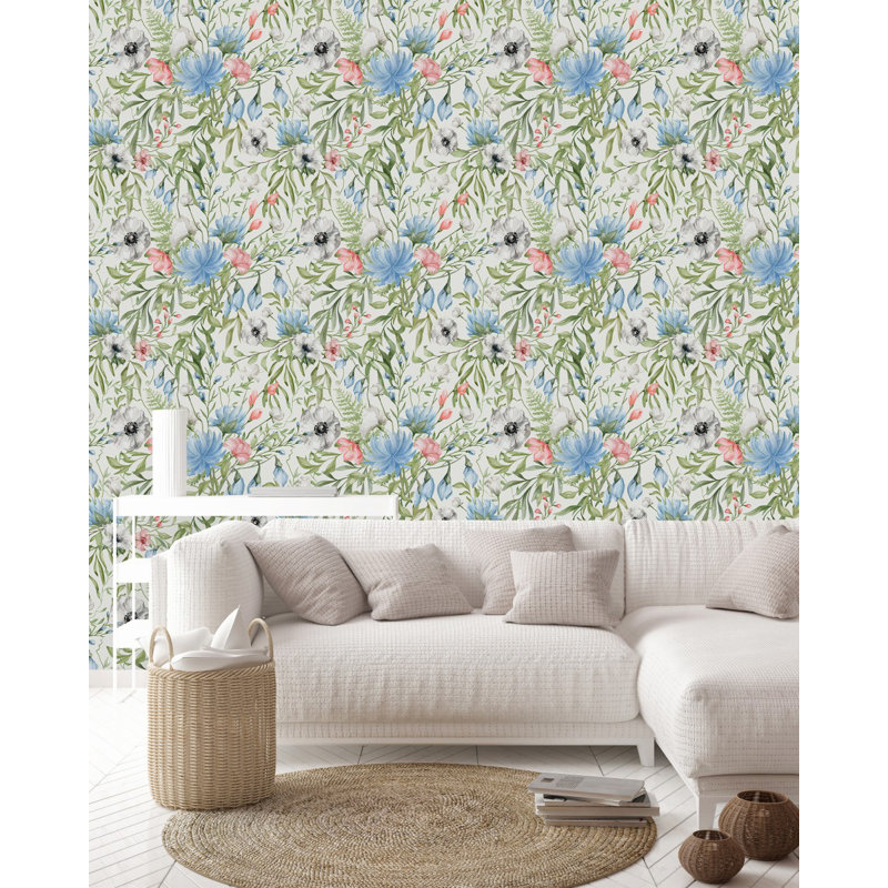 Papier peint fleurs douces