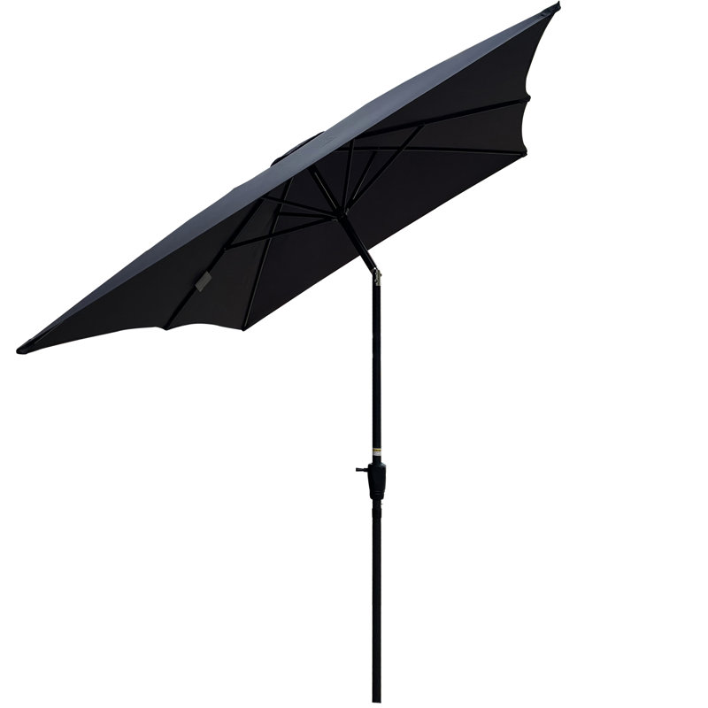 Parasol de patio rectangulaire de 9 pi x 6 pi, à décoloration avec manivelle et inclinaison pour parasol extérieur de 6 pi x 9 pi