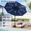 Parasol solaire 9 pi avec 32 lumières DEL - Parasol de table d'extérieur avec manivelle, inclinaison à bouton-poussoir et 8 nervures robustes - Parasol de marché pour protection contre les rayons UV pour piscine, terrasse, jardin, jardin-2040409422