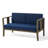 Solid Wood Teak Outdoor Loveseat With Cushion And Arms-8681612-8681602