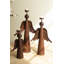 Ensemble de trois anges en fer rustique