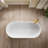 63" Solid-surface Freestanding Tub — Matte White Interior Wood-tone Exterior With Recessed Dimple Texture
