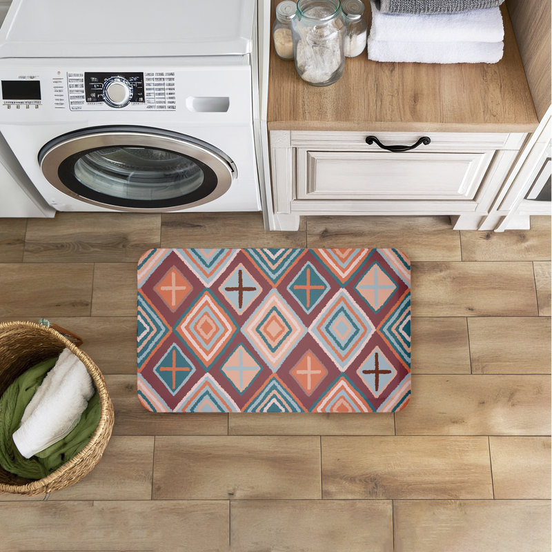 Bold Geometric Patterns Printed Anti-Fatigue Floor Mat, design by Darlene Seale, 30"x18"