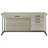 Brisley Whitewashed Grey And Gunmetal Sled Base Office Desk With 3-Drawer Storage And Adjustable Keyboard Tray