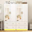 Armoire moderne à 2 portes avec miroir, 2 tiroirs et lumières à DEL rgb, penderie pour rangement dans la chambre à coucher-1763391069