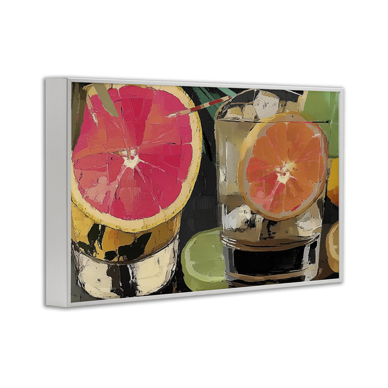 Cocktail Hour avec tranches de fruits, estampe numérique, conception par Annabelle Hall, H 12 po x l 18 po