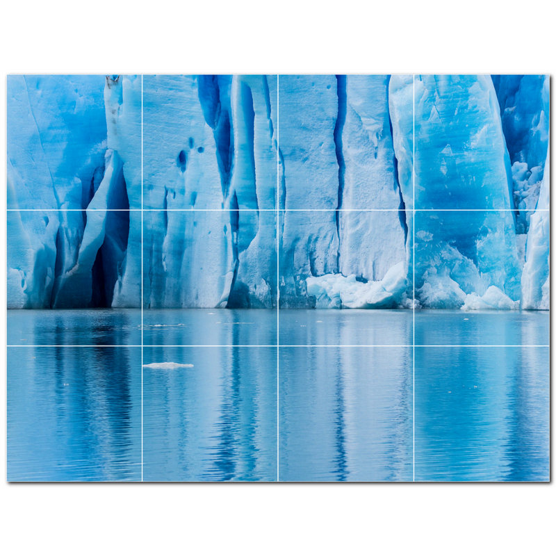 Murale en céramique satinée Glacier Photo 12 po x 12 po