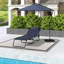 Chaise longue pliante avec dossier inclinable réglable