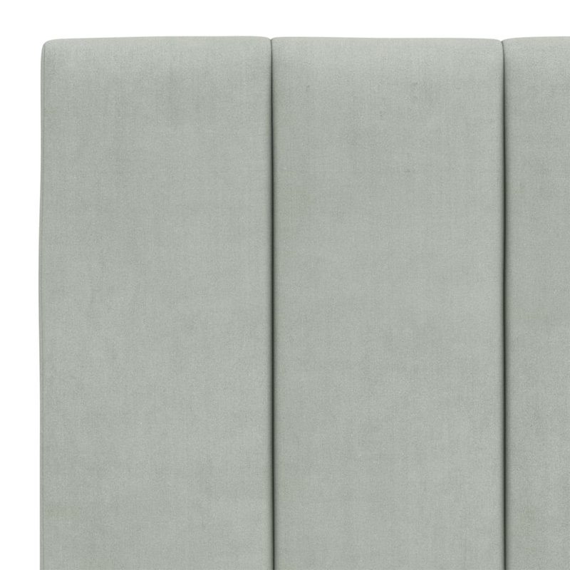 Cadre de lit sans matelas Hanko velours gris clair 137 x 190 cm, Gris clair, Double