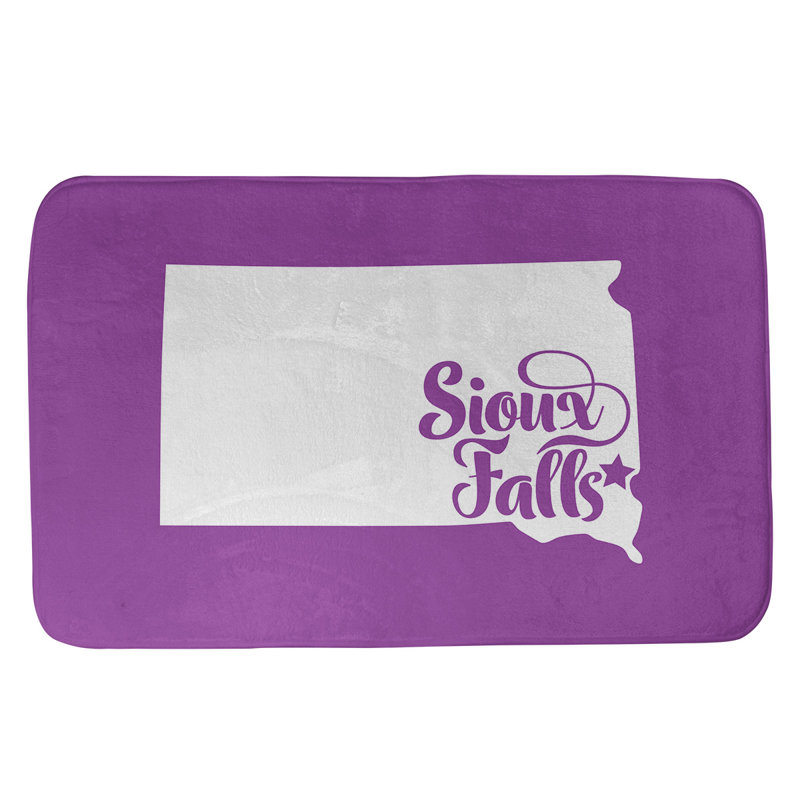 Tapis rectangulaire antidérapant pour salle de bain, L 17 po x L 21 po, Violet, Sioux Falls, Dakota du Sud