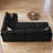 U Shape Sectional Sofa with Pull Out Bed, Sleeper Sectional Couch with Storage, Black-93679248