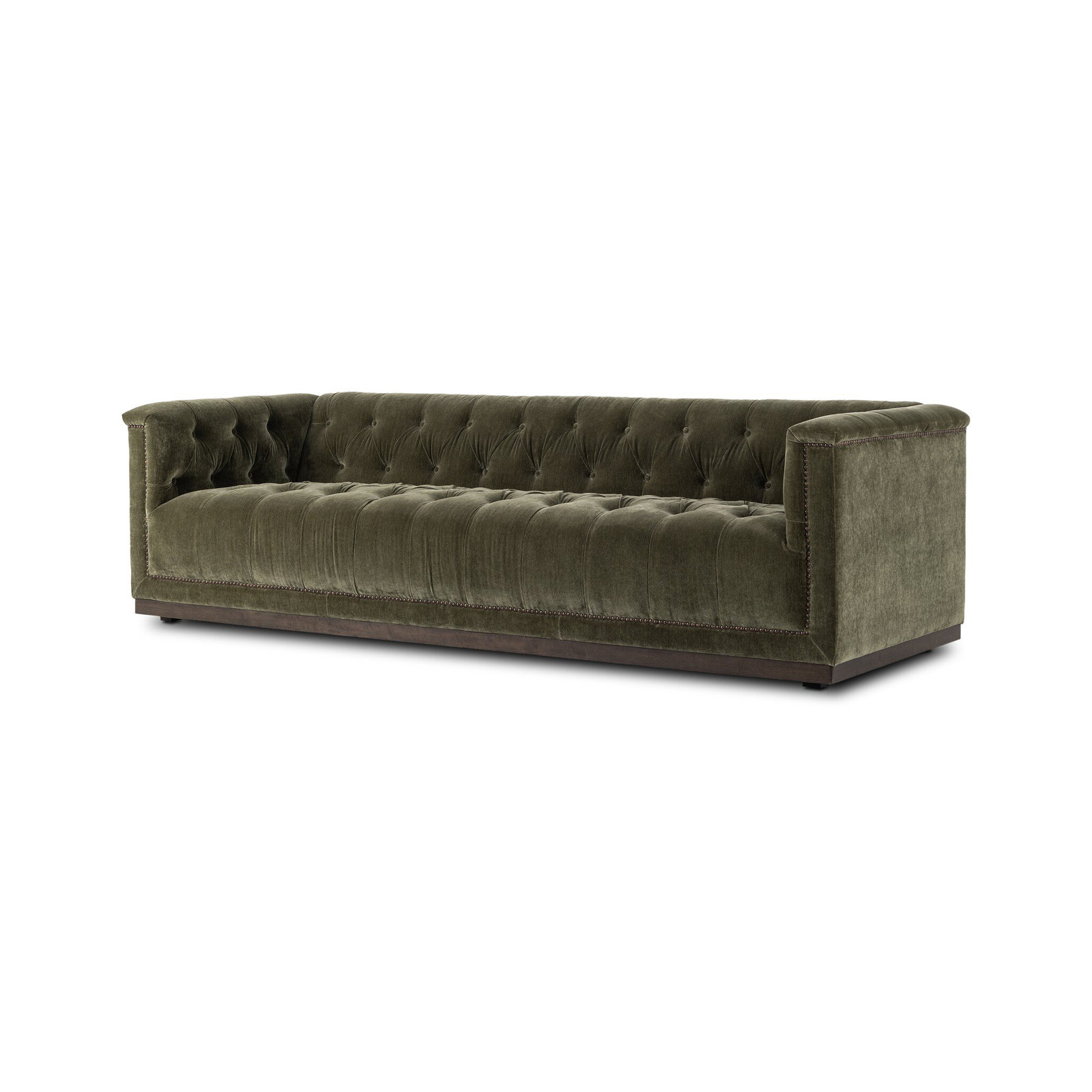 Chirlin 95'' Upholstered Chesterfield Sofa, Amici Moss