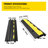 Cable Protector Ramp 40" L x 9.7" W x 2" H with 2 Channels, Rubber with PVC Cover, 5-Pack Modular Speed Bump, Black/Yellow, 11000 lbs Load Capacity Flip-Open Design