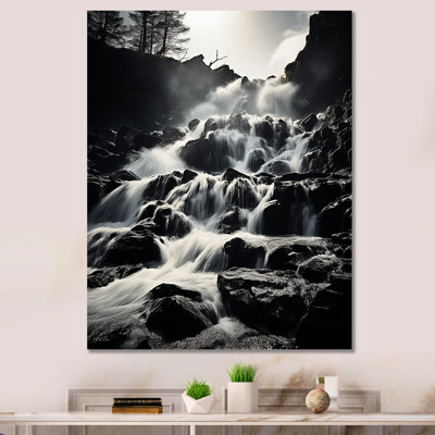 Chute d'eau monochrome en cascade harmonieuse II sur toile