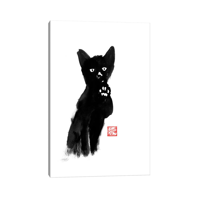 "Demiant Cat" par Péchane, reproduction d'art sur toile tendue, H 40 po x l 26 po x P 1,5 po