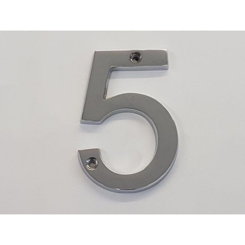 Makale 26.67cm H Reflective Metal House Number, 5