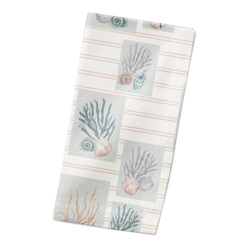 Serviette de table rectangulaire en coton Rozella, Rougir