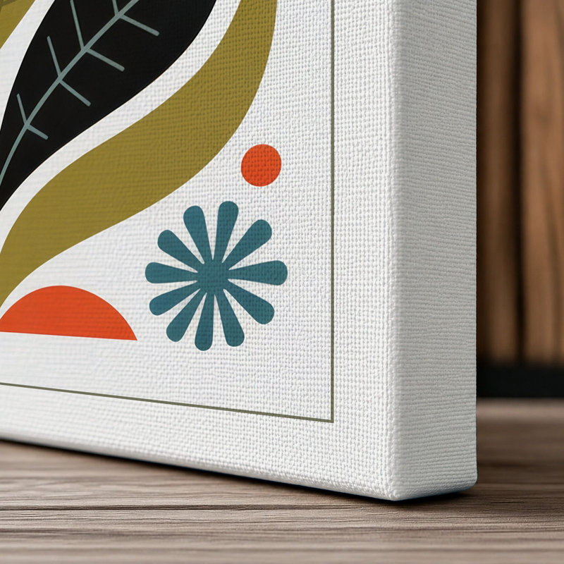 Garden Symmetry Botanical - Wrapped Canvas, 36x24 - 91.4 x 61.0 cm, White Border