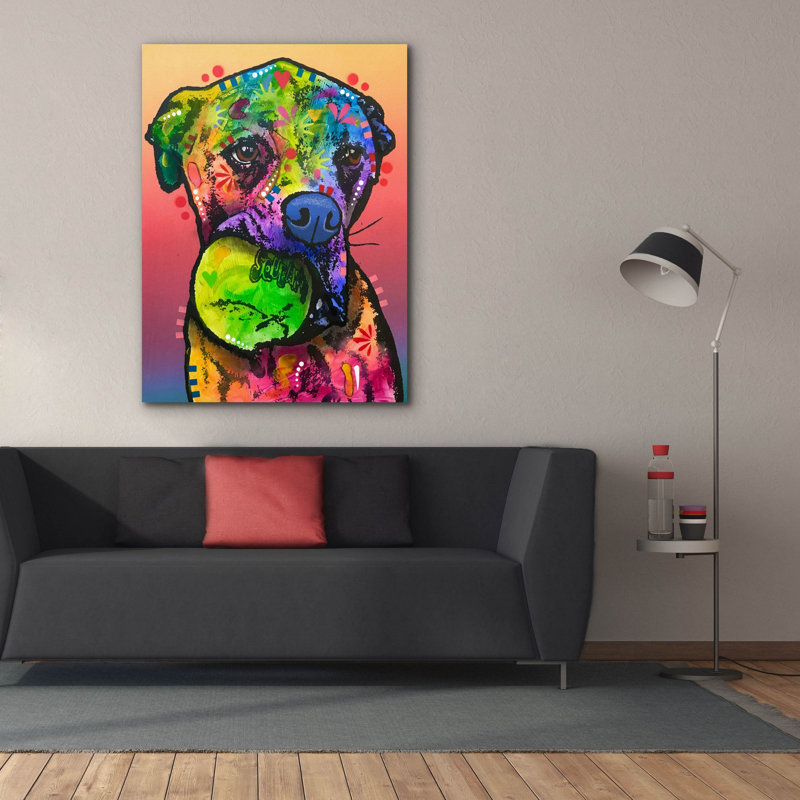«Dog Ball Love» par Dean Russo, H 54 po x l 40 po x P 1,5 po