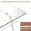 Table basse rectangulaire avec support pratique en verre et pieds en métal pour une base de vie trempée