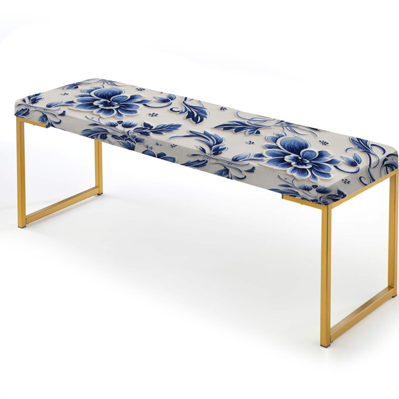 Banc en tissu damassé Cobalt