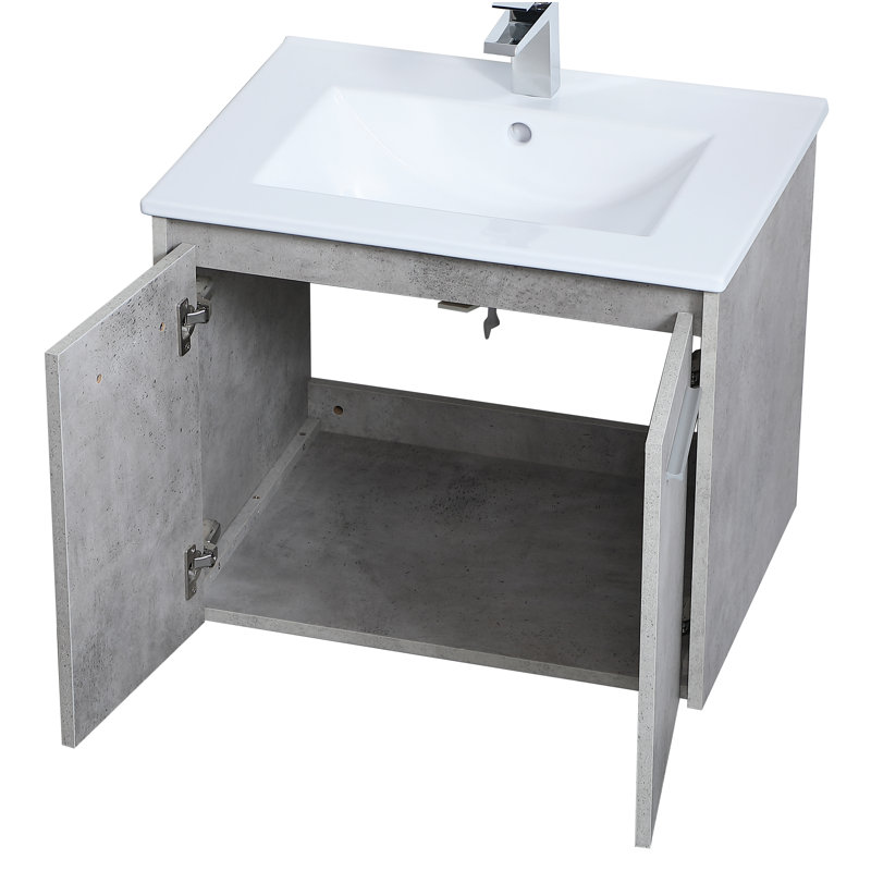 Ensemble de meuble-lavabo simple 24 po Agostini, Gris béton