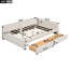 Lit plateforme tapissier en lin avec tiroirs et port USB-1029900550