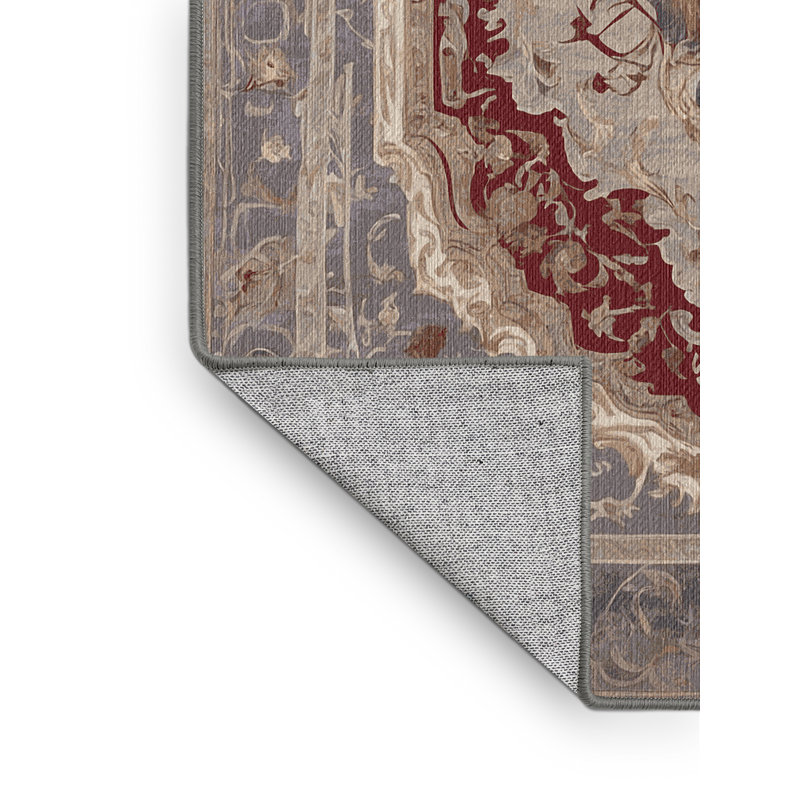 Machine Washable Gray Area Rug, Rectangle 2' x 3'