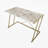 Modern Study Desk with Metal Legs, White and Gold, 47.2 x 29.5 x 23.6 inches | 100% Melamine Coated Particle Board, Thickness: 0.7 inches | Glamorous Marble Design, Perfect for Home Office & Study Spaces-1716573710