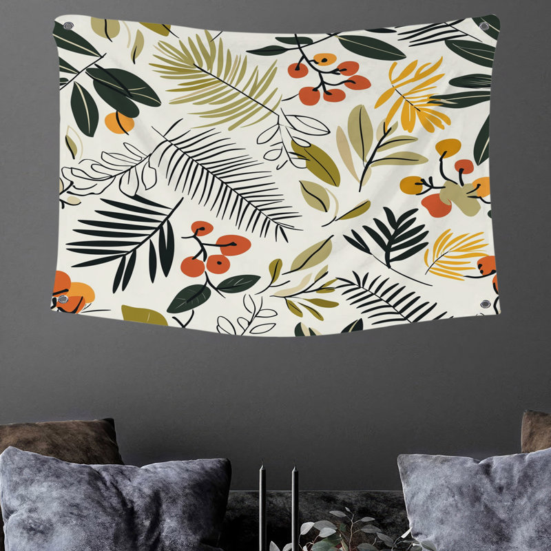 Foliage Wall Tapestry -  Botanical Wall Decor, 88" H x 104" W