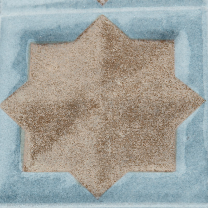 Tetuan Astre 12" x 22" Porcelain Moroccan Wall Tile, Brown/Blue