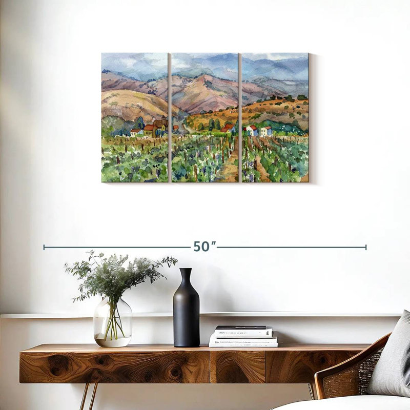 Paysage avec vignoble Alvord, H 20 po x l 33 po
