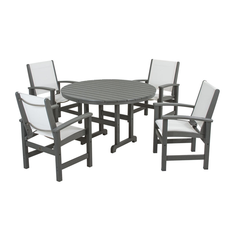Ensemble repas 5 pièces POLYWOOD, Gris ardoise