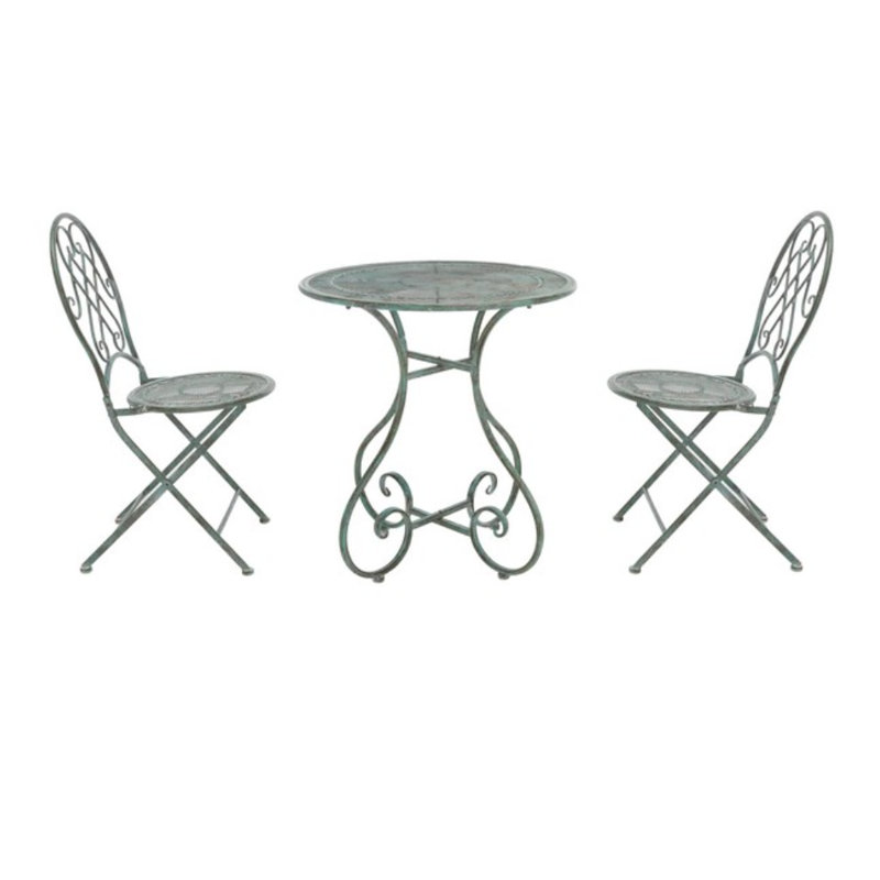 Craciuna 2 - Person Patio Dining Set with Round Table, Antique Green