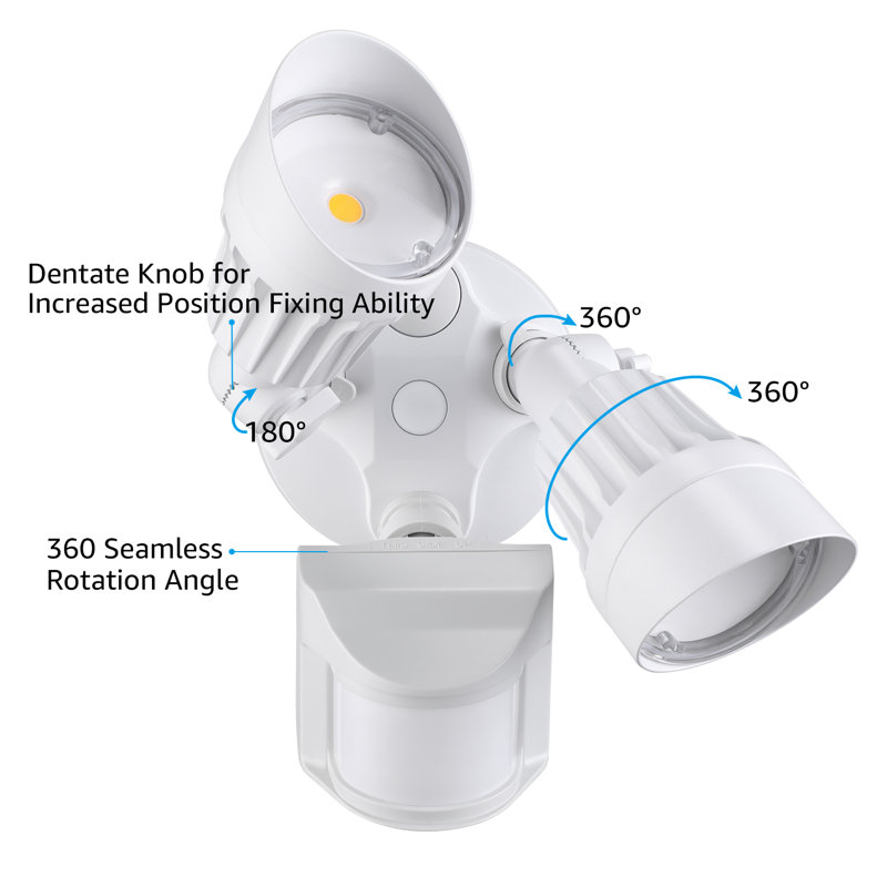 LED Dusk to Dawn Security Light, Outdoor Flood Light with Motion Sensor, White