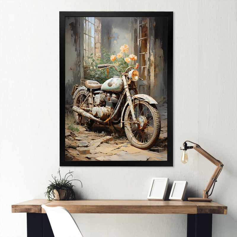 Impressionniste à vélo II sur toile, H 32 po x l 24 po x P 1 po, Cadre simple noir