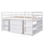 Lit mezzanine double bas avec cabinet, tablettes et bureau portatif à roulettes, lit multifonctionnel-1991668671