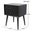Table de chevet avec 2 tiroirs, noir