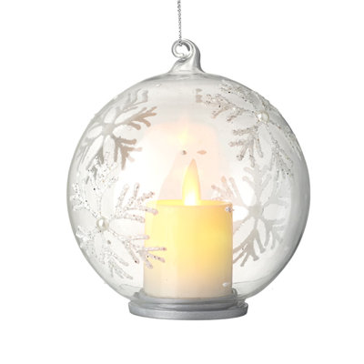 10cm Glass Lighted Bauble