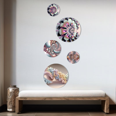 Pastel Fractal Simplicity I - Modern Geometric Metal Wall Décor