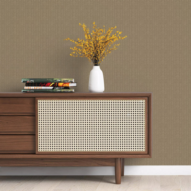 Inkera 16.5' L x 20.5" W Textured Peel and Stick Wallpaper Roll, Macadamia
