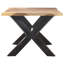Heaven Acacia and Rubberwood Rectangular Wood Top Dining Table with Steel Base