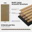 Panneaux muraux à lattes de bois acoustique - Paquet de 4 panneaux insonorisants de 47,2 po x 23,6 po à réduction de bruit pour studio de bureau personnel, panneaux insonorisants, chêne-127123929