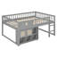 Lit mezzanine en bois avec étagères, placards, barrières de sécurité et sommier à lattes-1753170256-1753170257