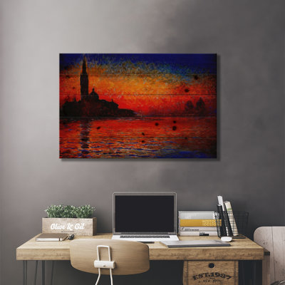 Coucher de soleil à Venise par Claude Monet - impression d'art graphique