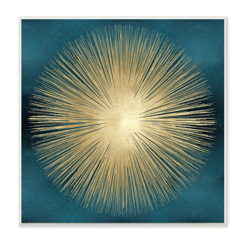 Déco soleil levant sur bleu foncé - impression, H 12 po x l 12 po x P 0,5 po, Plaque murale