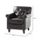 Fauteuil club confortable en cuir reconstitué brun avec assise rembourrée