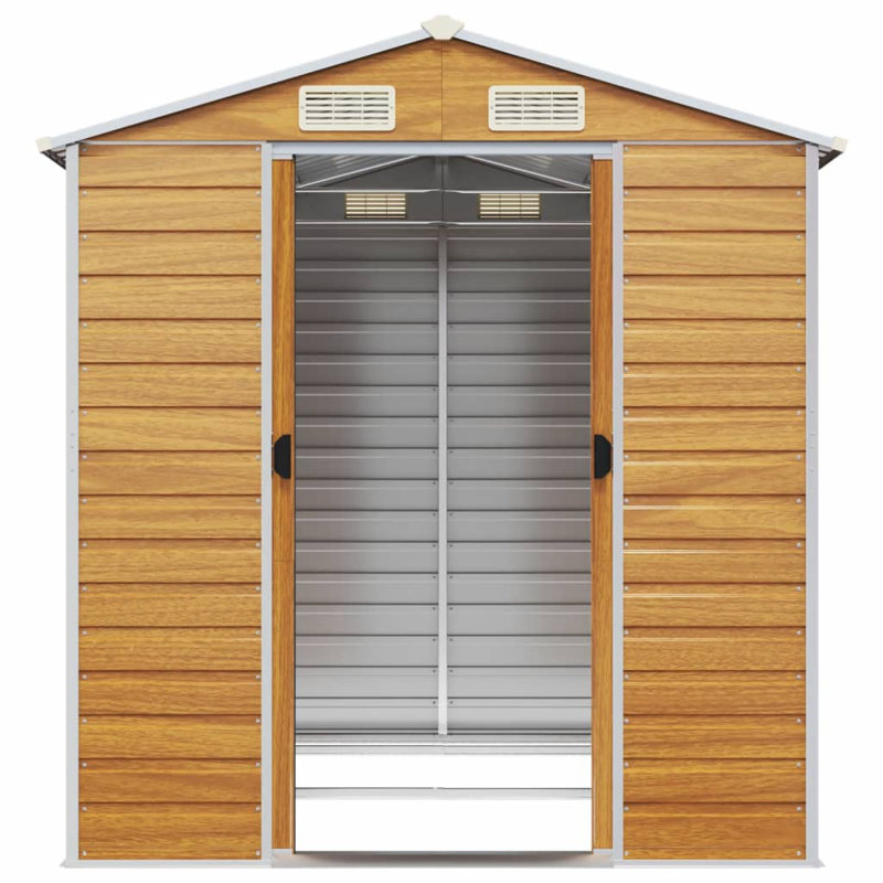 Storage Shed, 78" H x 75.2" W x 84.6" D, Light Brown