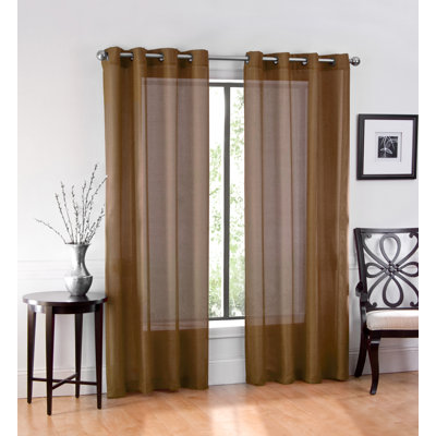Meyersdale Elegant Solid Sheer Grommet Curtain Panels